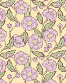 Blokbodemzak M | Paarse bloemen