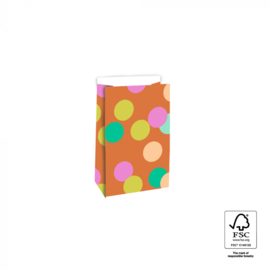 Blokbodemzak S | Big confetti orange