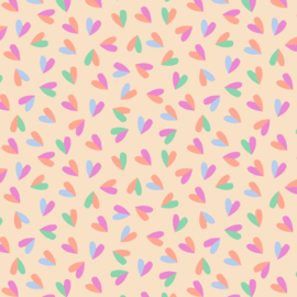 Blokbodemzak L | Duo hearts pastel
