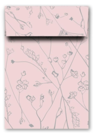 Inpakzakje L | botanisch roze / grijs
