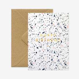 Wenskaart | Happy birthday terrazzo