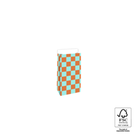 Blokbodemzak XXS | Blocks cognac / mint