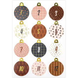 Stickers | Adventskalender kerstballen