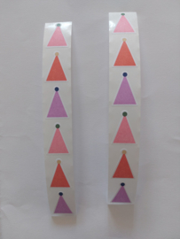 Stickers | Afbeeldingen | party hats roze | 12 stuks