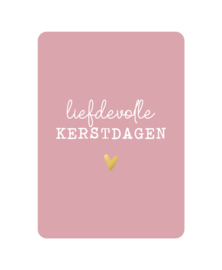 Kerstkaart | Liefdevolle kerstdagen roze