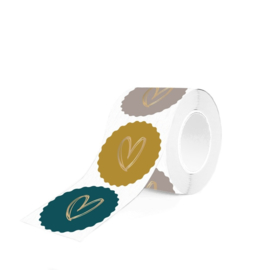 Stickers | Multi hart groen/okergeel | 12 stuks