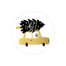 Stickers | Auto met kerstboom | 10 stuks