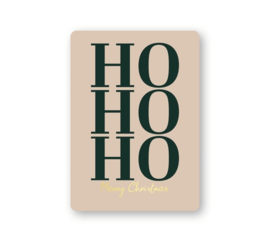 Cadeaukaart | Ho ho ho merry christmas | Beige