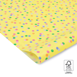 Vloeipapier | Confetti geel  | 5 vellen
