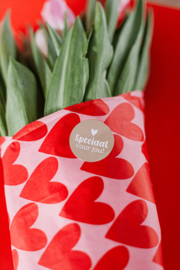 Vloeipapier | Rode hartjes | 5 vellen