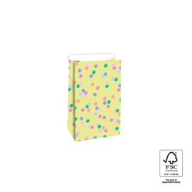 Blokbodemzak S | Confetti geel