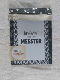 Wenskaart | Bedankt voor dit jaar meester | incl. zakje en sticker
