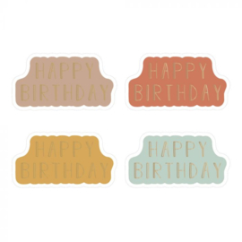 Stickers | multi happy birthday | 8 stuks