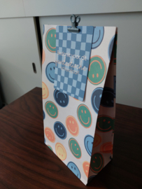 Blokbodemzak M | Smileys groen