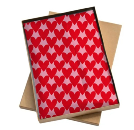 Vloeipapier | Rode hartjes | 5 vellen