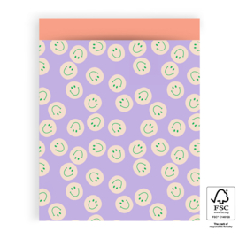 Inpakzakje XL | Smileys purple