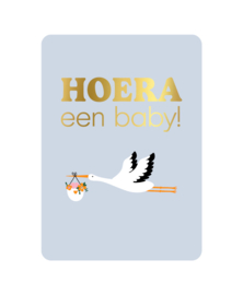 Wenskaart | Geboorte | Hoera een baby! + ooievaar