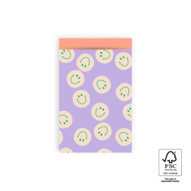 Inpakzakje M | Smileys purple