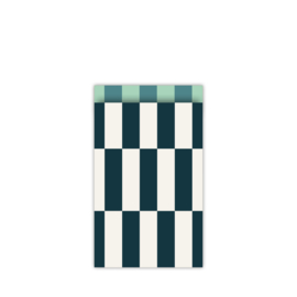 Inpakzakje M | Colorblocking duotone blauw wit