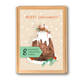 Kerstkaartenset muizen | 8 stuks