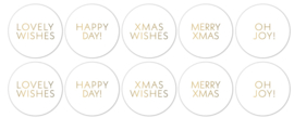 Stickers | Christmas wishes wit | 10 stuks