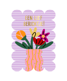 Wenskaart | Zomaar | Een lief berichtje + bloemen