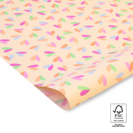 Vloeipapier | Duo hearts pastel | 5 vellen