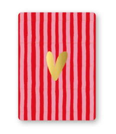 Cadeaukaart | Hart (rood / roze strepen)