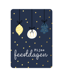 Kerstkaart | Fijne feestdagen + kerstballen