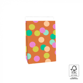 Blokbodemzak L | Big confetti orange