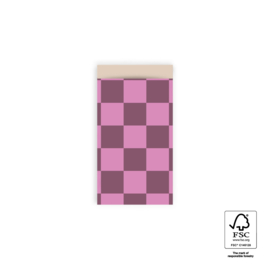 Inpakzakje S | Blocks beet red / nude