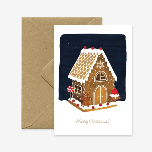 Kerstkaart | Gingerbread house
