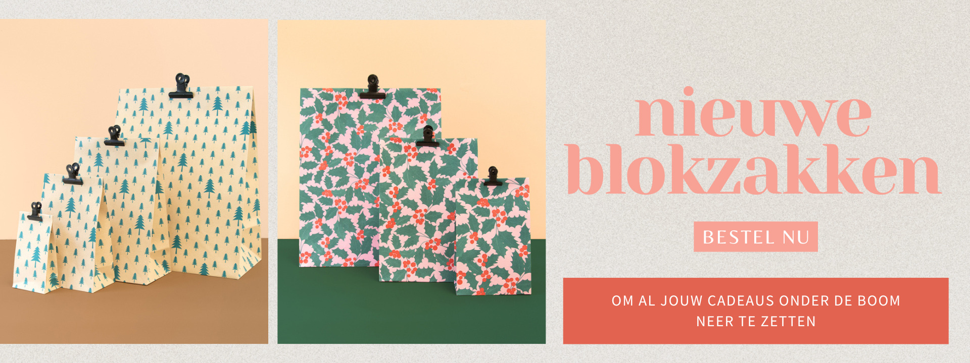 Nieuwe kerst blokbodemzakken