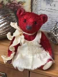 Hug Me Again Collectible bear "Elle Rose" standing about 5 inch tall.