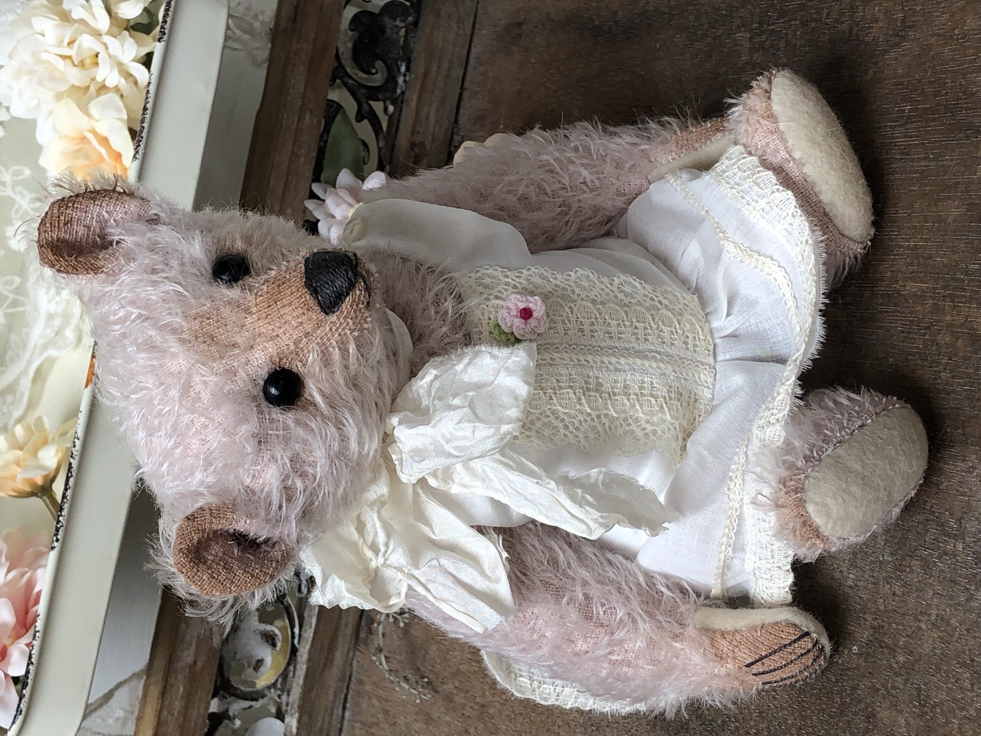 Hug Me Again Collectible bear "Sanne" standing about 9 inch tall.