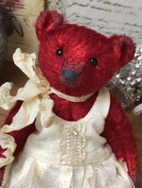 Hug Me Again Collectible bear "Elle Rose" standing about 5 inch tall.