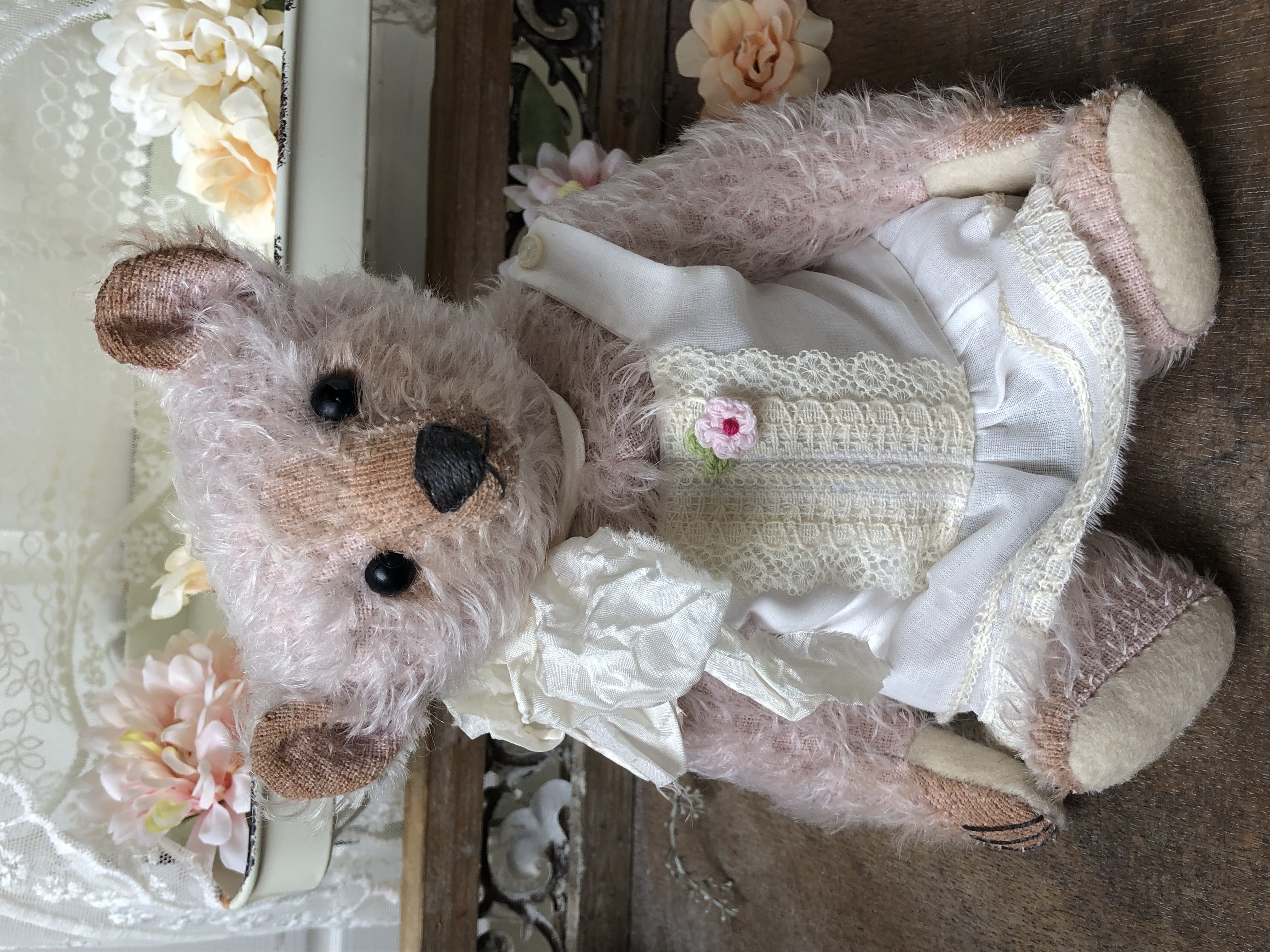 Hug Me Again Collectible bear "Sanne" standing about 9 inch tall.