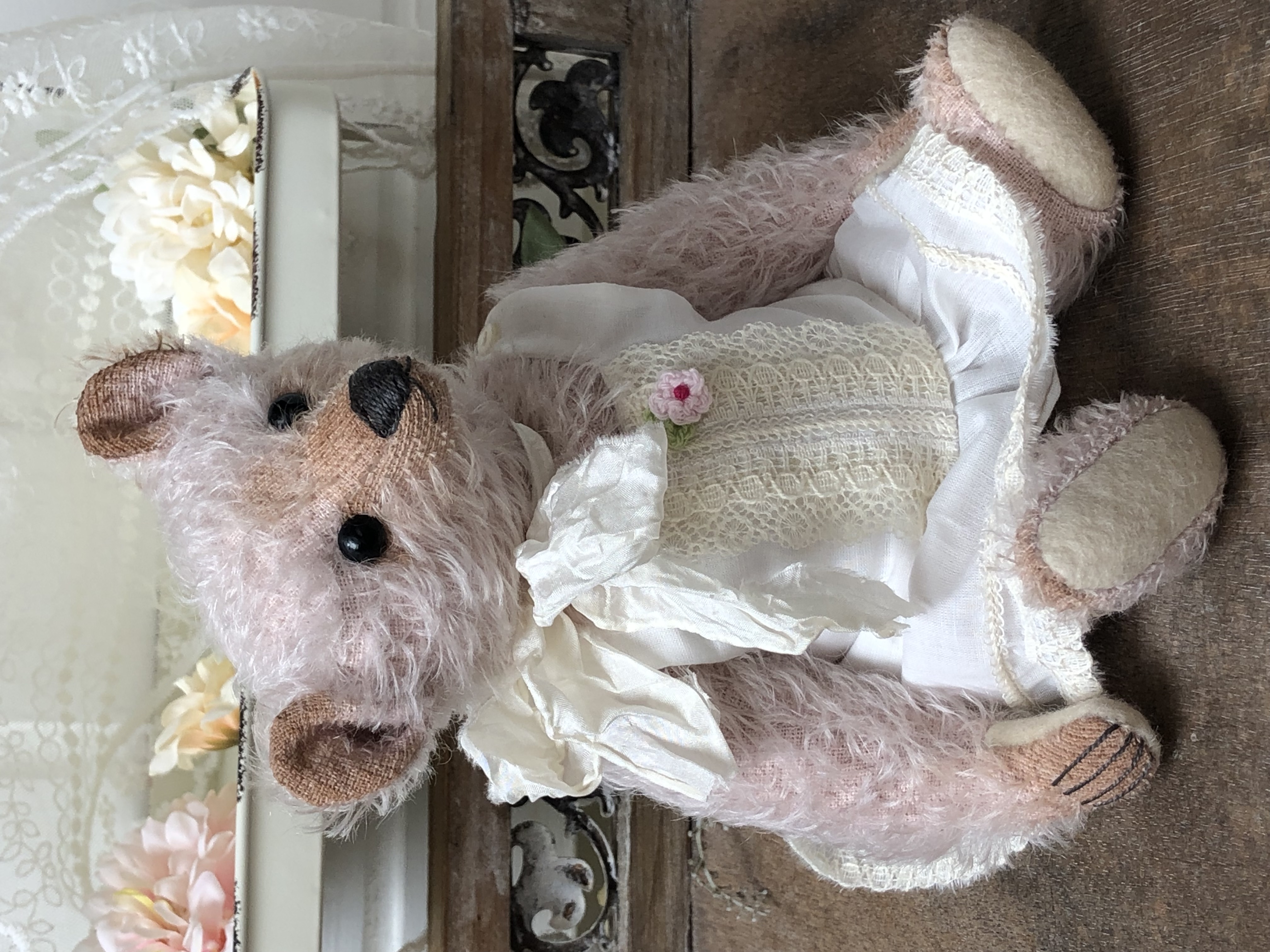 Hug Me Again Collectible bear "Sanne" standing about 9 inch tall.