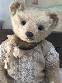 Hug Me Again Collectible bear "Sandy" standing about 9 inch tall.