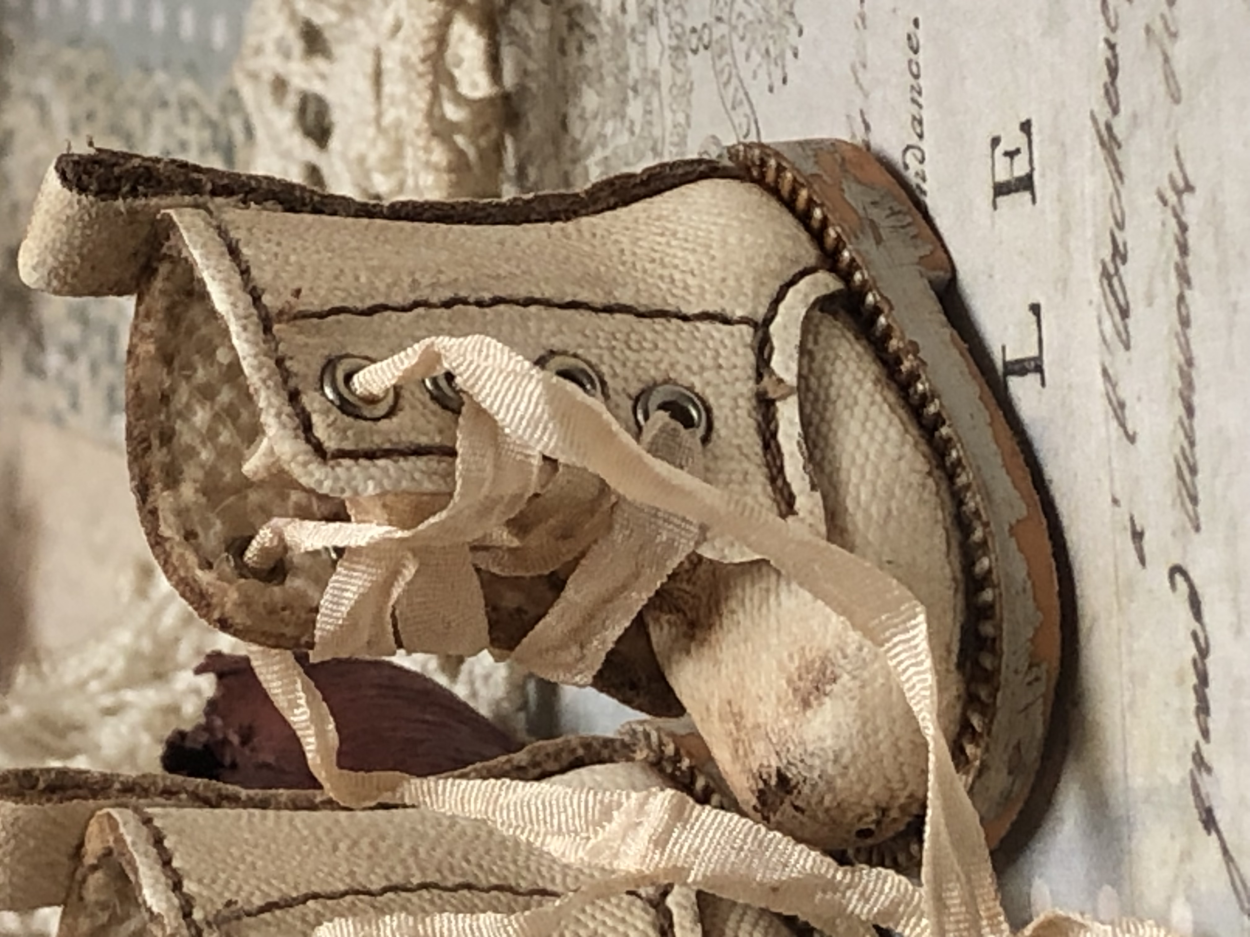 Shabby Chic aged boots for Blythe.