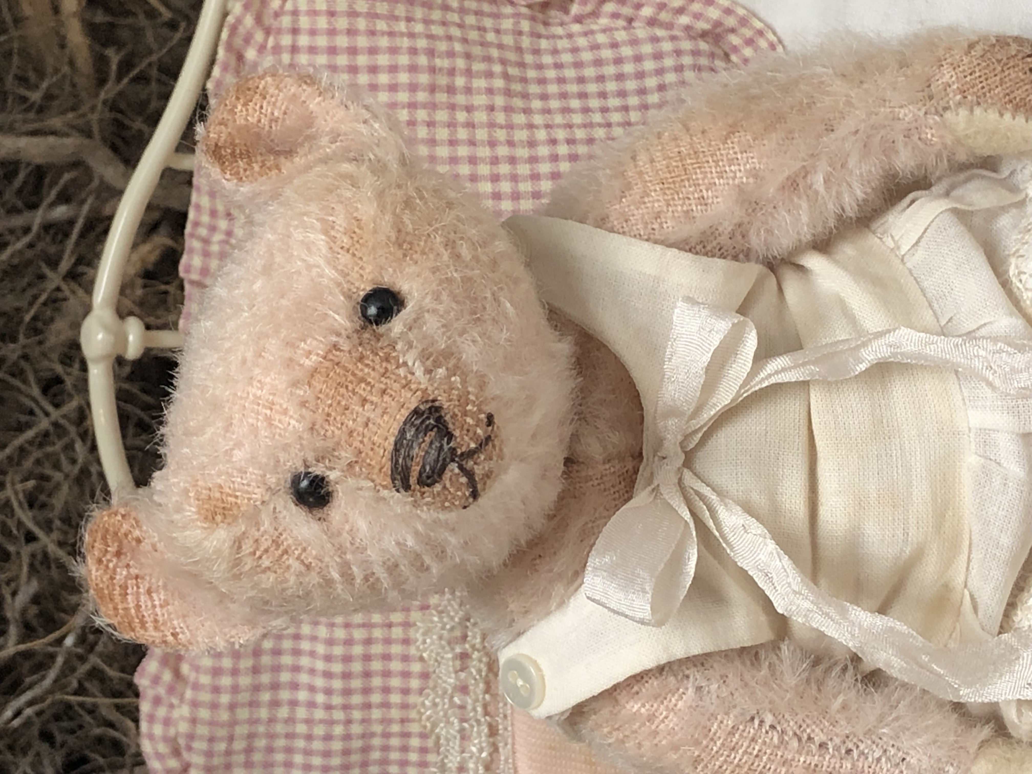 Hug Me Again Collectible bear "June" standing about 6 inch tall.