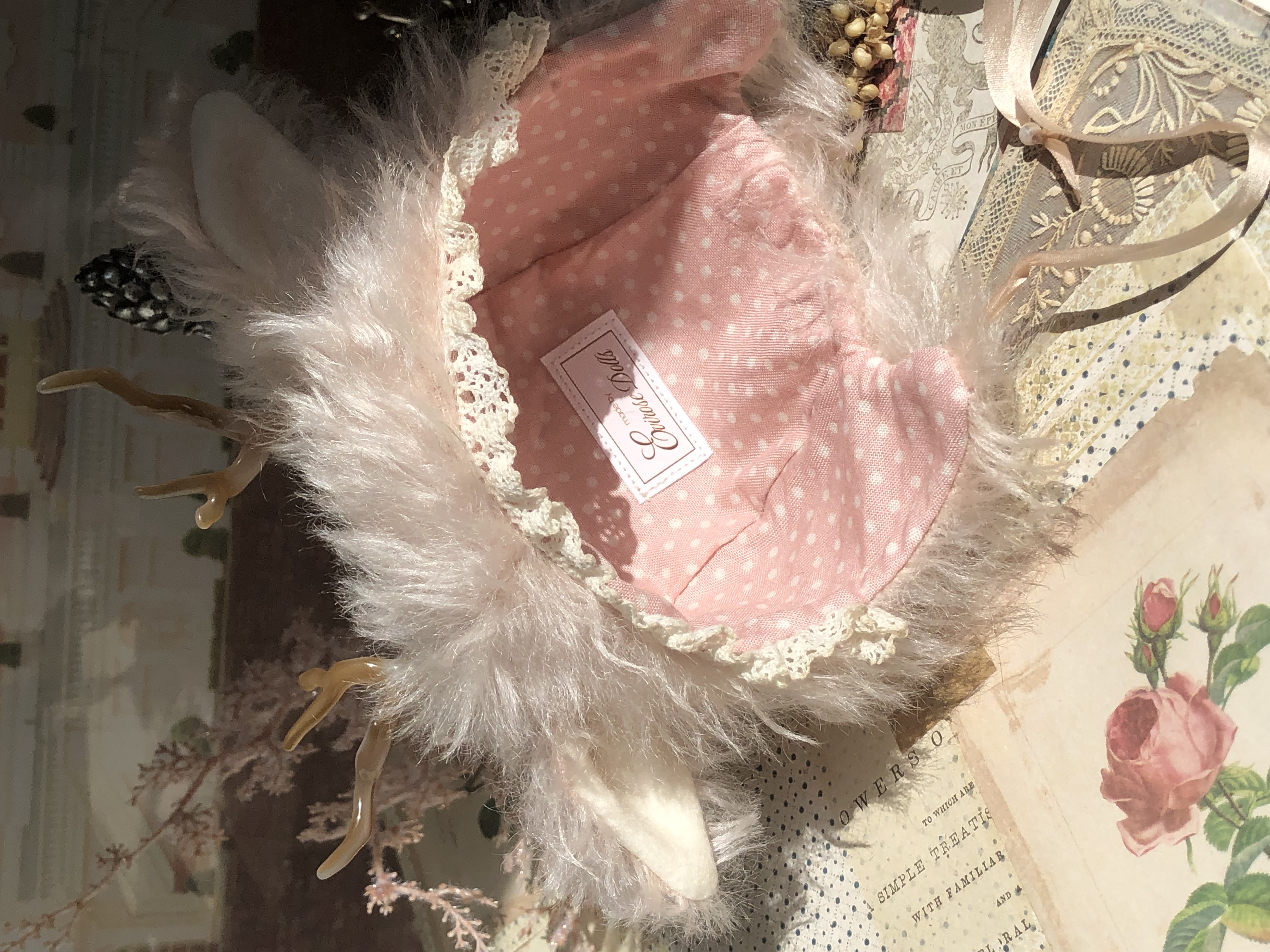 Blythe Shabby Blush Pink Deer Hat.