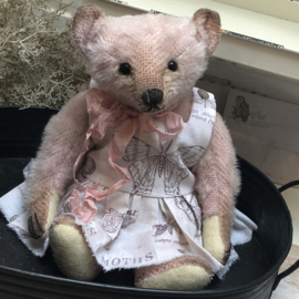 Hug Me Again Collectible bear "Miss Moththea" standing about 9" inch tall.