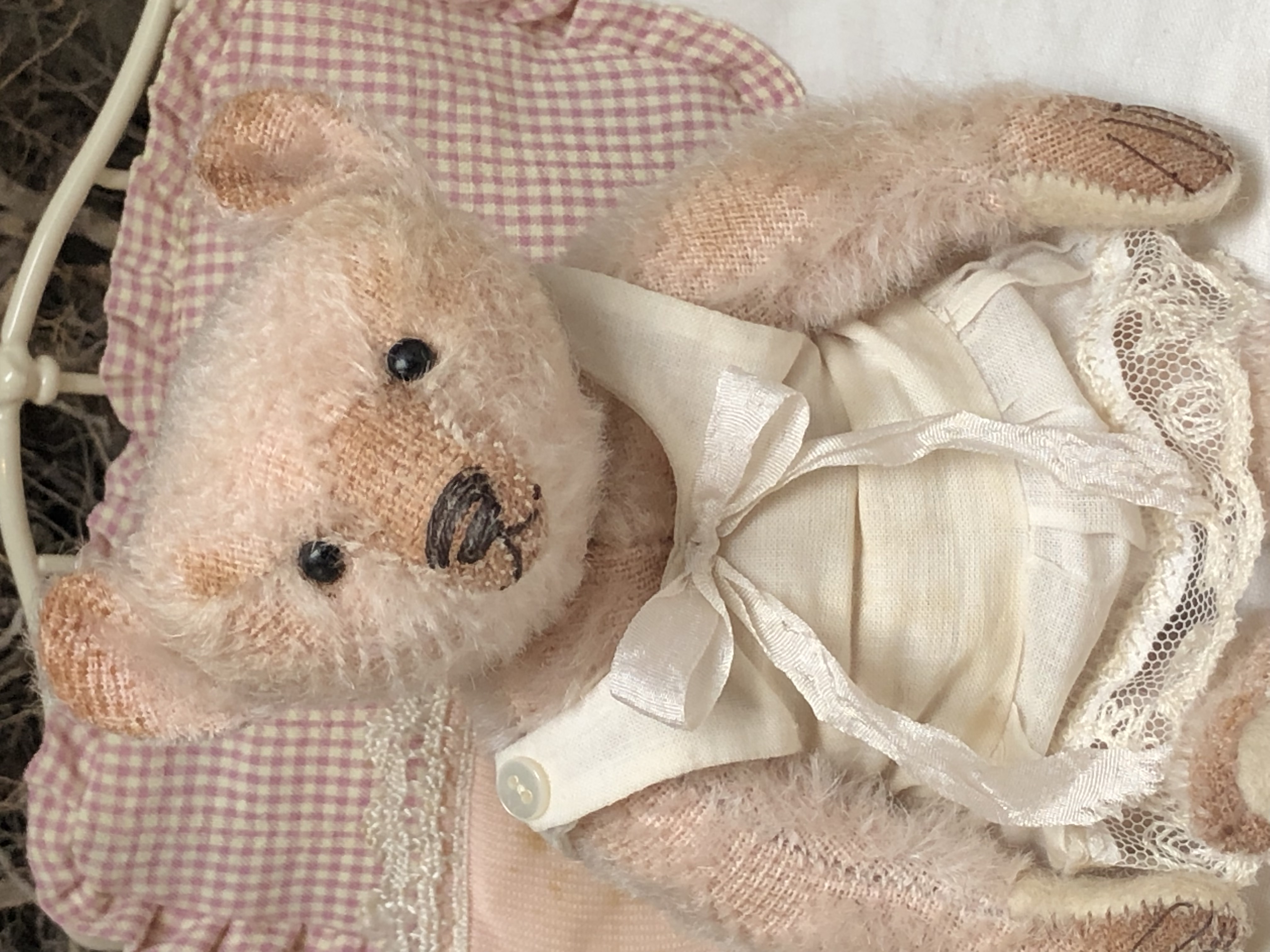 Hug Me Again Collectible bear "June" standing about 6 inch tall.
