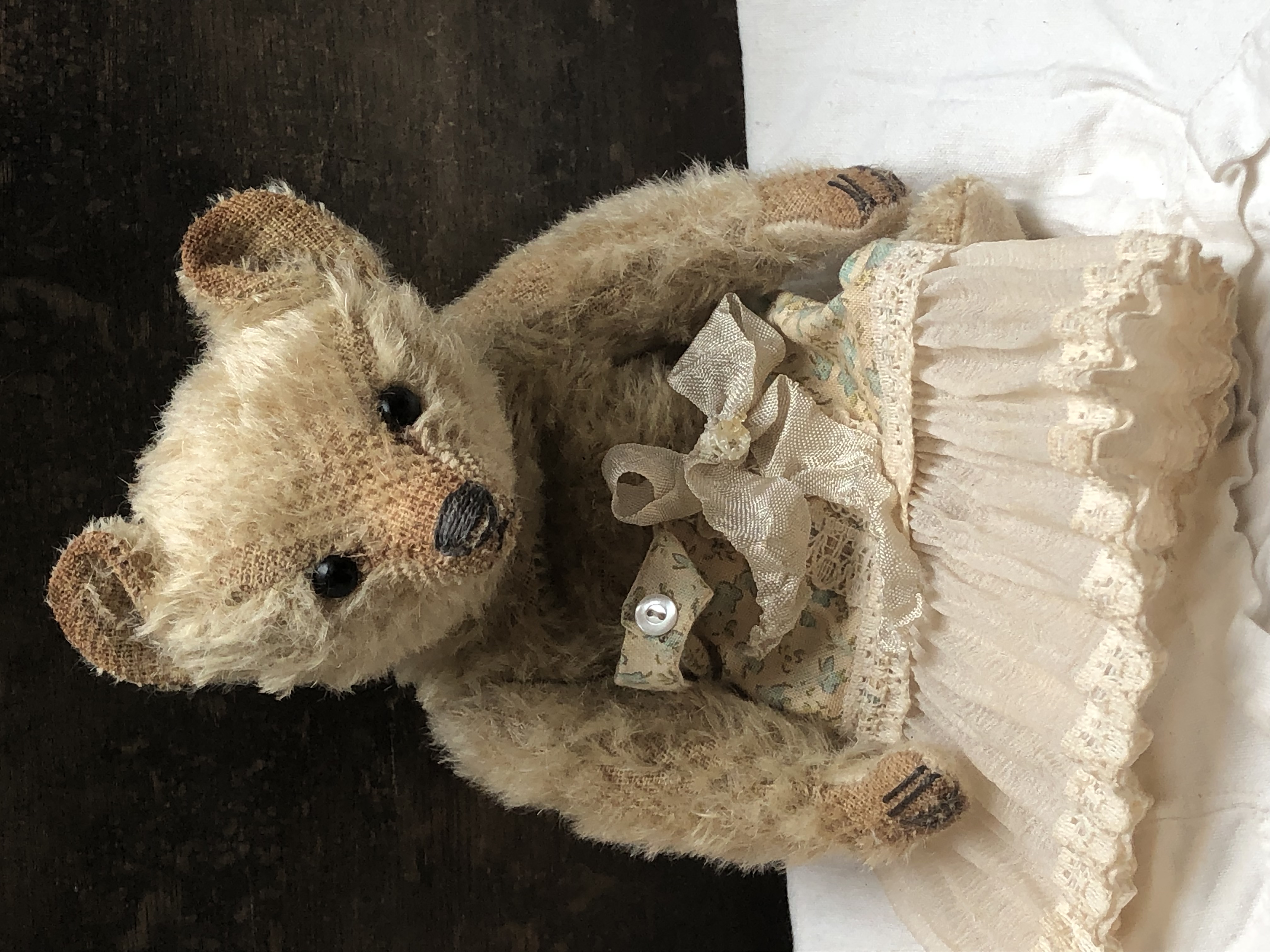 Hug Me Again Collectible bear "Colette" standing about 7.5 inch tall.