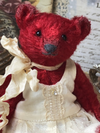 Hug Me Again Collectible bear "Elle Rose" standing about 5 inch tall.