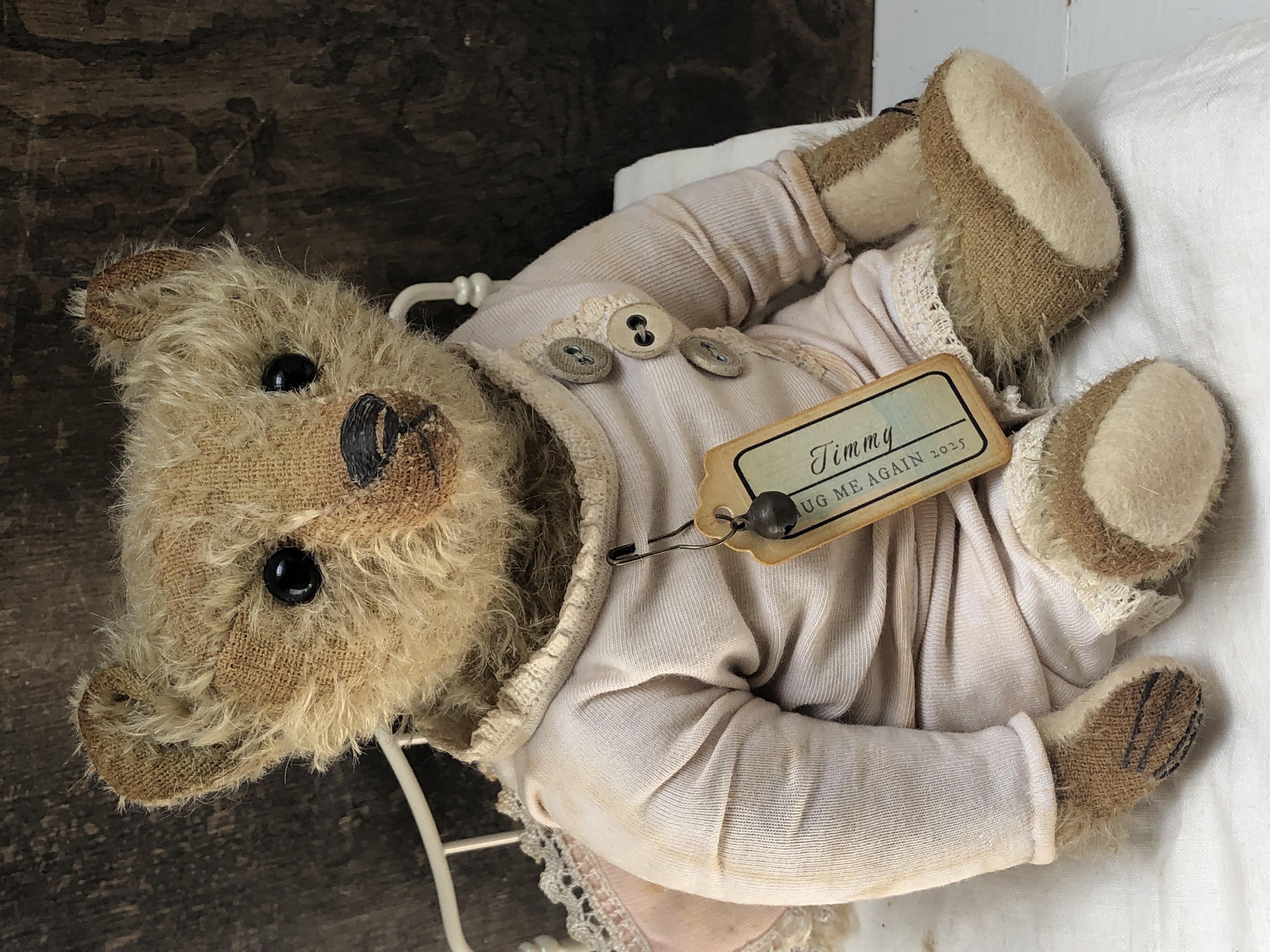 Hug Me Again Collectible bear "Timmy" standing about 9 inch tall.