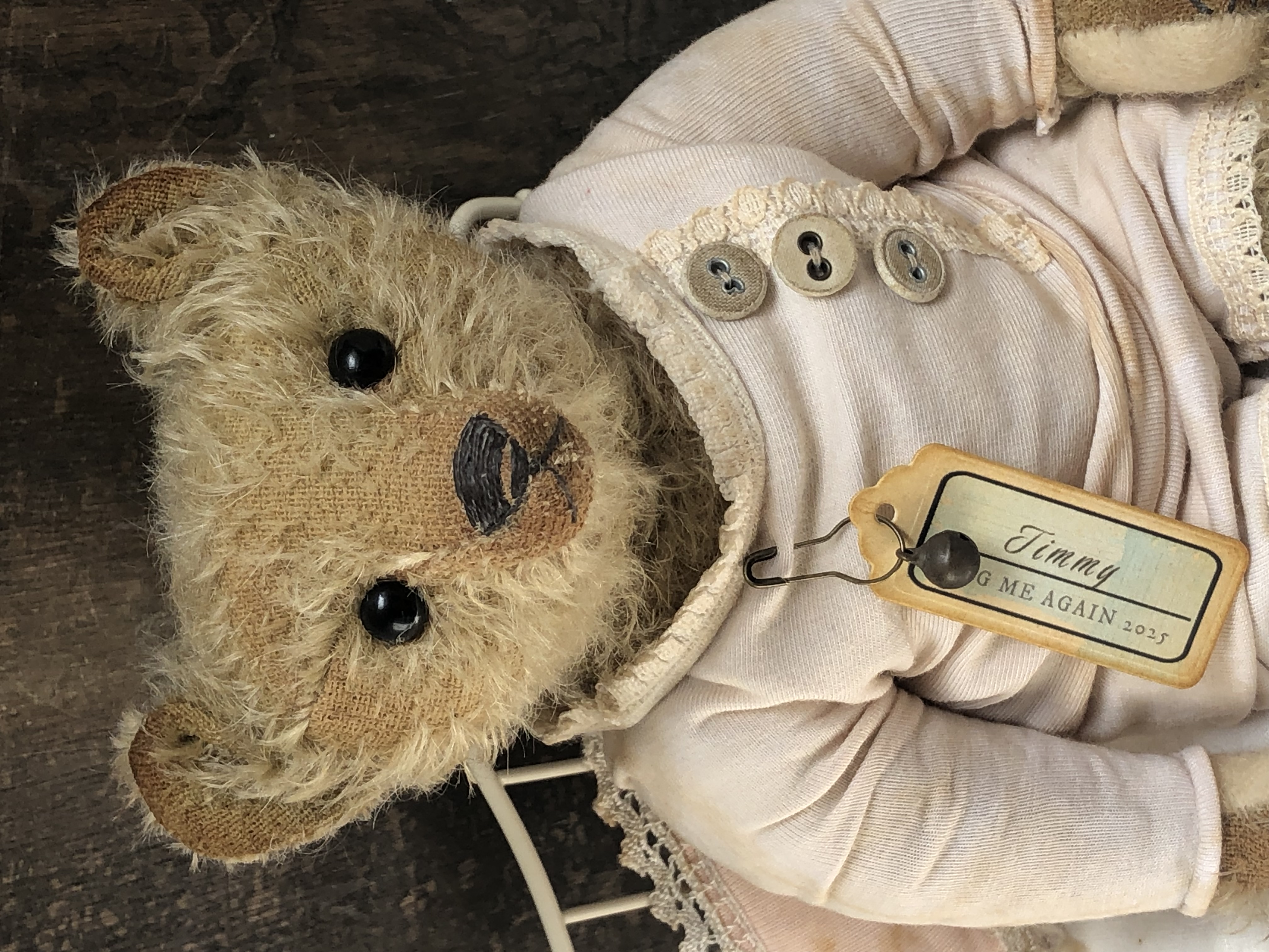 Hug Me Again Collectible bear "Timmy" standing about 9 inch tall.