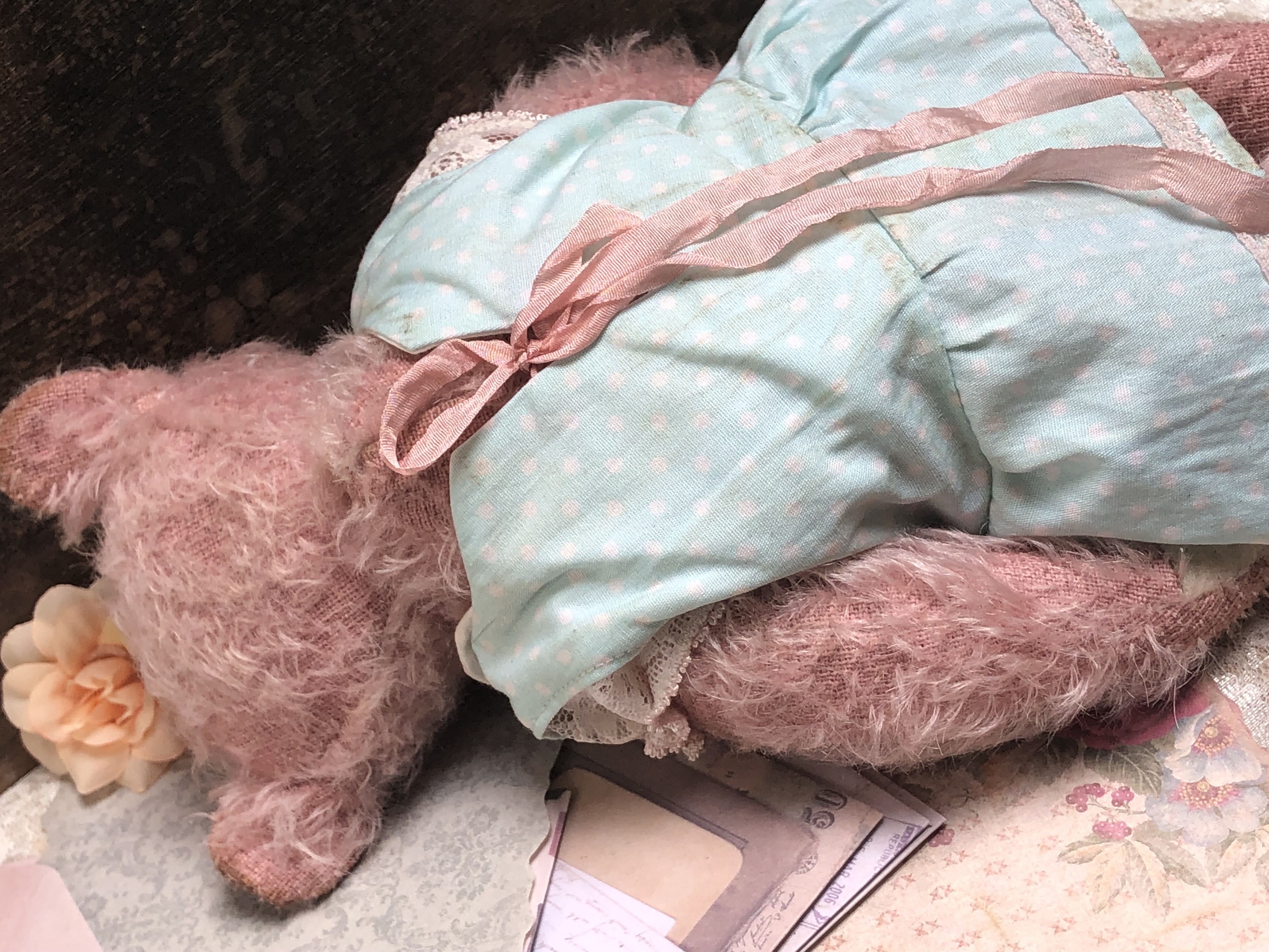 Hug Me Again Collectible bear "Briette" standing about 9 inch tall.