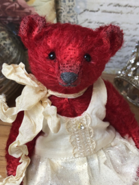 Hug Me Again Collectible bear "Elle Rose" standing about 5 inch tall.